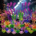 Fish Tank Artificial Plastic Plants Decorations Large Aquarium Decor Betta Gold