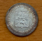 Venezuela 1960 Silver 25 Centimos Unc Bolivar