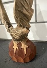 Vtg American Eagle Hand-carved Wood Sculpture Wooden Bird Figure Statue