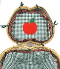 Picnic Basket Apple Cottage Core Vtg Large 18 x14   x10    Granny Country W  Extras