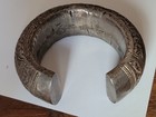 Vintage Or Antique Asian Hand Made Silver Large Thick Heavy 6 5  Cuff Bracelet
