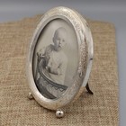 Edwardian German Silver Picture Frame Oval 4  3 Convex Glass Solid 42g  800 1914