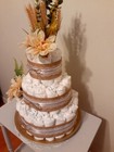 3 Tier Boho Rustic Floral Baby Diaper Cakes Baby Shower Centerpiece
