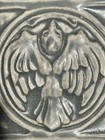 Vintage Pewabic Pottery Bird Tile 1991 Gray Raised 6    Wonderful      Rare Htf