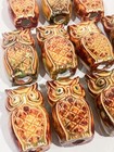 Vintage Ceramic Owl Macrame Beads Glazed Art Pottery Set Of 11 Beads Grandmacore