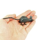 Little Tiny Mouse Figurine Cast Iron Miniature Paperweight Rustic Brown Finish