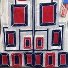 Vtg Nos Womens M 1970s Groovy Geometric Print Collared Shirt Polyester Art Retro