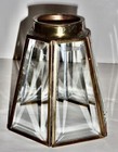 Vintage Beveled Glass Lamp Shade Arts Crafts Mission  Brass 6 Panel Leaded 