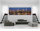 New York City Night Skyline Panoramic Picture Canvas Print Home Decor Wall Art