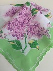 Lovely New Luray Handkerchief Hankie   Beautiful Lilac Flowers    Scalloped Hem 