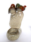 Vintage Majolica Glazed Ceramic Birds Figurines Votive Holders - Set Of 2