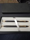 Vintage Cross 2501 Classic Black Ball Pen And Mechanical Pencil Set In Box