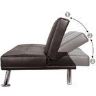 Luxury Faux Leather Futon Sofa Bed Cupholders Pillows Modern Convertible Couch