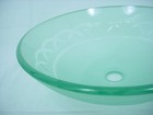 Decolav 17  White Etched Non-tempered Glass Bathroom Vanity Vessel Sink Bowl