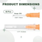 50 Pcs Dispensing Needle 25 Gauge 0 6   Stainless Steel Tips orange 