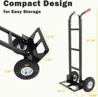 550 Lb Heavy Duty Cart Dolly Push Hand Truck Moving W  10  Rubber Wheels