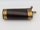 Dixon   Sons Leather Covered Brass Pistol Powder Flask 3 Way Made In England