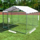 Large Dog Kennel Run Cage Galvanized Steel Fence Pet Playpen Enclosure With Roof
