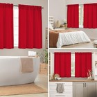 Sheer Curatins Privacy Christmas Curtains - 52 x45  - Pack Of 2 - Red
