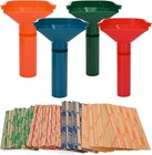 150 Assorted Flat Striped Coin Wrappers   4 Coin Sorters Tubes  Color-coded C   