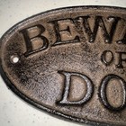 New  Cast Iron    beware Of Dog    Sign Plaque Rustic Wall Mounted Fence