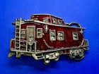 Caboose  Train Railroad Red Enamel Vintage 1979 The Great American Belt Buckle