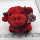 Vintage 1998 Puffkins Bruno The Red Bull Round Plush Dob 2 17 98