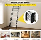 10ft Attic Ladder Pull Down System  Wall Mounted Attic Ladder  12 Steps Aluminum