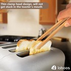 Magnetic Classic Bamboo Toast Tongs - Wood Cooking Tong ideal For