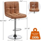2pcs Adjustable Modern Bar Stools Swivel Pu Leather Stool Chair Bar Stool  Brown