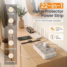 Surge Protector Power Strip  6ft Flat Plug Extension Cord With 6 Usb Ports  3   