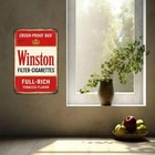 Winston Cigarettes Tin Sign  Vintage Tobacco Brand Metal Sign  8 X 12 Inch