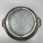 Vintage Sterling Silver   Etched Glass Mexico Tequila Cordial Glass Tray
