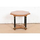 Baker Furniture Neoclassical Burled Walnut Tea Table  Circa 1960s