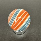 Contemporary Handmade Art Glass Marble  94  White Orange Blue Spiral Swirl Mib