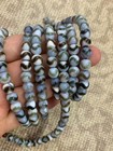 2pcs Tibetan Natural Old Agate Dzi 108  tiger Tooth  8mm Beads Prayer Necklaces