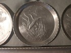 6 Vintage Everlast Metal Hand Forged Hammered Aluminum Coaster And Tray Set -   