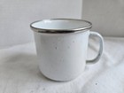 Vintage Enamelware White Coleman Cup Mug Handled Camping Hiking Trailer   ossh
