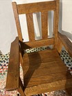 Vintage Oak Primitive Style Small Child   s  doll Rocking Chair  584 
