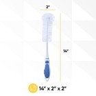 Superio Blue And White Baby Bottle Brush Scrubber Long With Rubber Grip Handle