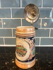 Vintage German Beer Stein Pewter Lid 7  Salzburg Austria Fortress Hohensalzburg