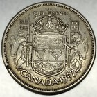 1957 - Canada Silver Half Dollar - Canadian 50 Cent Fine Condition - 3225