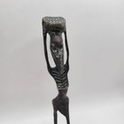 Vintage African Bronze Benin Style Figure West Africa 9in Tall
