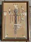 Vintage Navajo Sand Painting Art Grey Squirrel Fred Stevens Jr Fringed Mouth Man