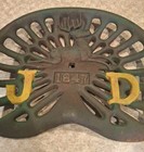 John Deere Vintage Farm Tractor Cast Iron Seat 1847 Deer Sign Antique