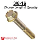 3 8-16 Grade 8 Flange Frame Bolt Yellow Zinc Plated  all Sizes   Qty s  3 8 