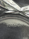 Vintage Pasari Large Crystal Clear Glass Cigar Cigarette Ashtray 8  Roses Heavy