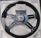 Steering Creations 18  Black 4 Spoke Chrome Steering Wheel Finger Grips Kenworth