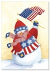Star Spangled Snowman Flag Fairytale Christmas New Modern Postcard