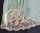 Antique Fine Silk Crepe Hankie With Lace